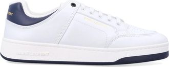 Saint Laurent Wit Blauwe Sneakers - Heren - Sneakers - Wit - 40 EU - Leer - Schoenen