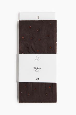 H&M Strumpfhose mit Strass - Brown