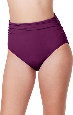 Gottex Tutti Frutti Shirred High Waist Swim Bottom in Wine at Nordstrom, Size 14