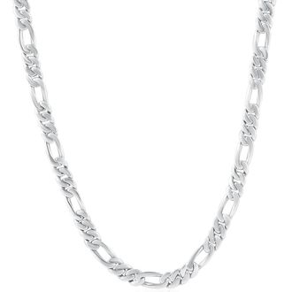 Pompeii3 Mens Figaro 14k Gold (43gram) or Platinum (80gram) 5.5mm Link Chain Necklace 24