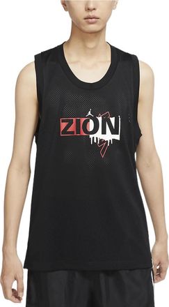 Nike Jordan Mens Air Jordan Alphabet Printing Round Neck Pullover Straight Camisole Black Vest DX6583-010