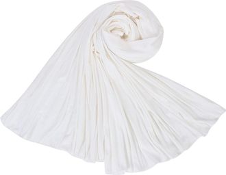 Generic Breathable Jersey Headscarf for Women - Soft Elastic Solid Color Hijab Scarf, Large Size, Lightweight Rayon Cotton Blend, Ideal for Daily Wear (White,