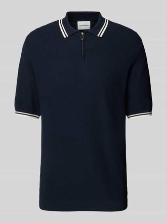 Roy Robson Poloshirt mit kurzem Rei&szlig;verschluss in Marine, Gr&ouml;&szlig;e XXL