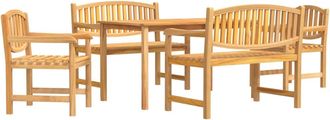 vidaXL Juego De Comedor Para Jard&iacute;n 5 Piezas Madera Maciza De Teca Vidaxl