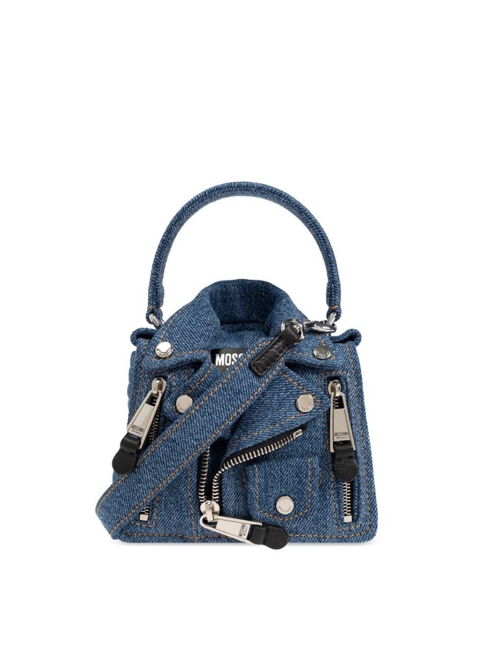 Moschino Blue Velvet Small top Handbag