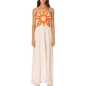 Maaji Coconut Milk Owen Cutout Maxi Dress in Light Beige at Nordstrom, Size Medium