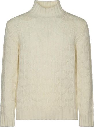KANGRA Cr&egrave;me Truien voor Stijlvolle Look - Heren - Coltruien - Beige - L - Wol - Truien & Vesten