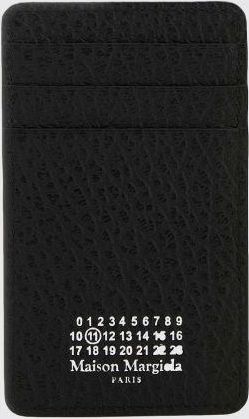 Maison Margiela Grained Leather Card Holder with Contrast Logo