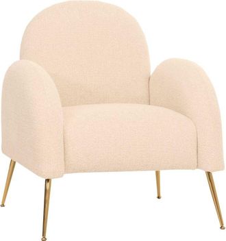 Hhg Hhg - Sill&oacute;n 262, Sill&oacute;n C&oacute;ctel, Retro Nosa Suspensi&oacute;n Tela/textil Chenilla, Crema-blanco