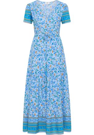 Usha Maxi-jurk met bloemenprint Dames Lichtblauw Veelkleurig