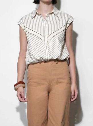 Greylin Everly Dolman Stripe Shirt In Cream