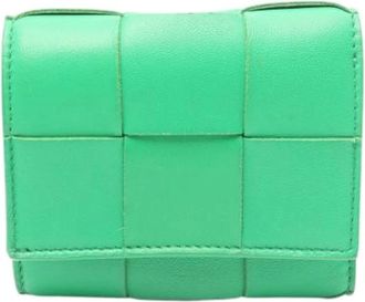 Bottega Veneta Pre-owned Wallets, female, Green, Size: ONE SIZE Pre-owned Leather wallets