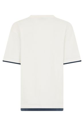 Fendi Contrast-Trim Cotton T-Shirt - Ivory