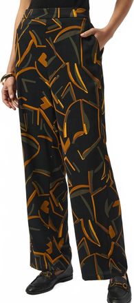 Joseph Ribkoff Geometric Print Wide Leg Pants In Black/multi
