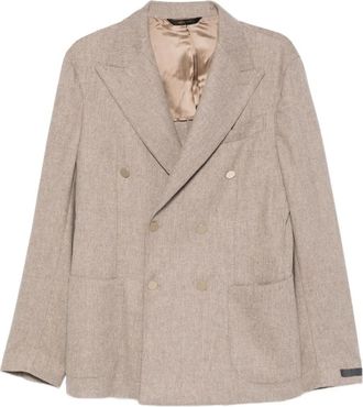 BRIGLIA 1949 Taurasi blazer met dubbele rij knopen - Beige