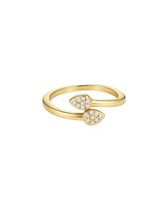 Adornia Adornia 14K Plated Cz Overlap Petals Ring