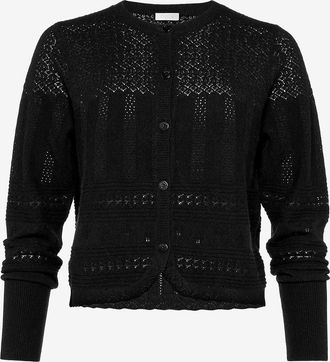 Eres Geknöpfter Woll- und Kaschmir-Lochstrickpullover Trio