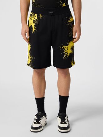 Plein Sport Shorts sportivi jogging in jersey con stampa astratta e vita alta