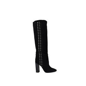 Saint Laurent Schoenen, Dames, Zwart, 37 EU, Su&egrave;de, High Suede Studded Boots