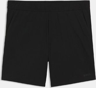 HUGO BOSS Active dubbellaagse shorts voor heren van sneldrogende stof in zwart