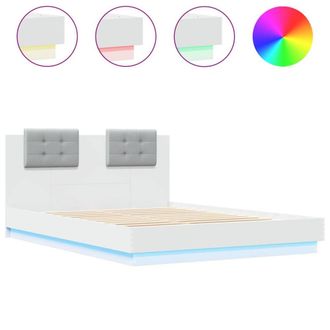 Berkfield Home Bed Frame with LED without Mattress White 150x200 cm King Size