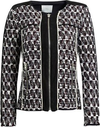 Iro Leather Trimmed Tweed Jacket Size S