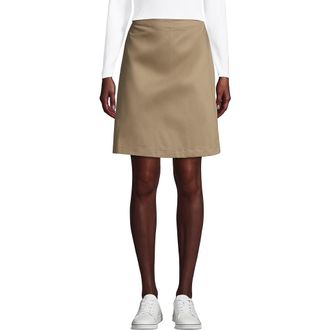 Lands End School Uniform Young Blend Chino Skort Above Knee in Khaki at Nordstrom, Size 16