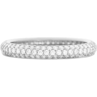 The Lovery Triple Row CZ Band in Silver at Nordstrom, Size 6