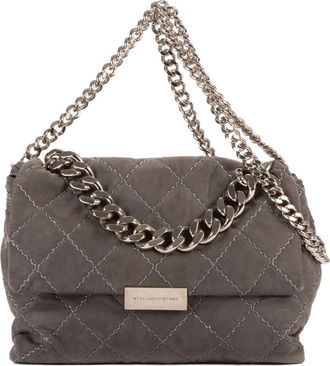 Stella McCartney Borsa trapuntata con catena - Grigio