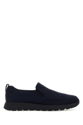 Prada Navy Blue Solid Sneakers