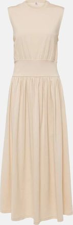 Toteme Gathered cotton jersey midi dress