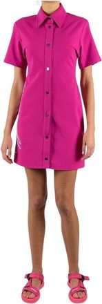 Off-white Fuchsia Logo Shirt Dress - Dames - Shirt Kleedjes - Roze - S - Kleedjes
