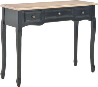 vidaXL Dressing Console Table with 3 Drawers Black vidaXL