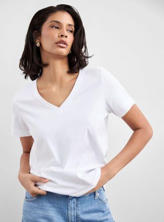 Contemporaine Womens 100% organic cotton V-neck T-shirt