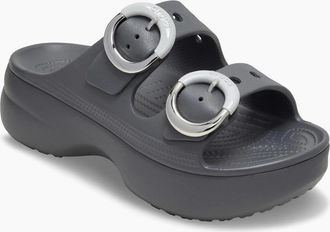 Crocs Womens Saturday Platform Buckle Womens Clogs - Black - Size: 5