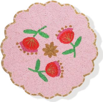 Tiramisu Hand Beaded Charger Placemat in Pink at Nordstrom Rack