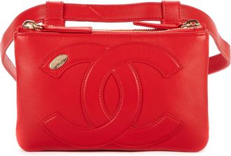 Chanel CC Mania Double Zip Wrist Pouch Riem Tas