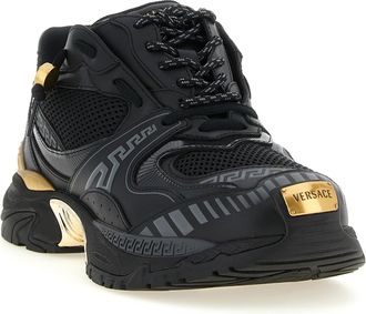 Versace Mens Multicolor Calfskin Athletic Sneakers