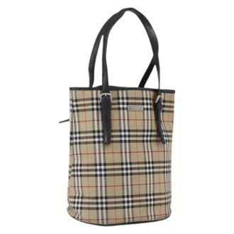 Burberry Pre-owned Tote Bags, female, Beige, Size: ONE SIZE Pre-owned Vintage Nylon Tote Bag