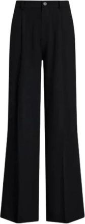 Ralph Lauren Georgette Pliss&eacute; Wijde Broek - Dames - Wijde Broeken - Zwart - 2XS - Katoen - Broeken