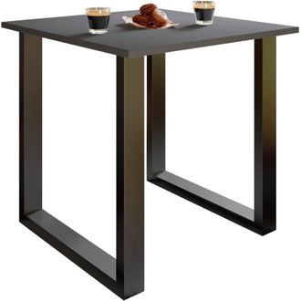 ebuy24 Tavolo da pranzo in legno vcm Premium a. 76 x l. 80 x p. 50 cm Tavolo da cucina Tavolo da pranzo Tavolo Xona u (Argento / Rovere Sonoma)