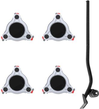 vidaXL Furniture Rollers 4 pcs with Lifter 14.5x13.5x4 cm Steel 400 kg Vidaxl