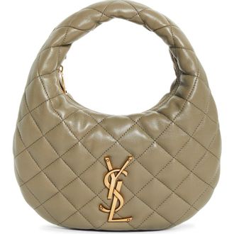 Saint Laurent Baby Icare Quilted Leather Hobo Bag in Strong Moss at Nordstrom
