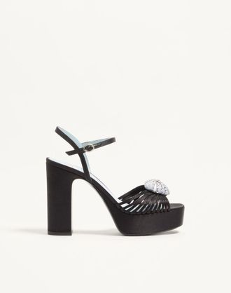 Valentino Garavani Coeur Royal Platform Sandal in Satin 115mm Wo