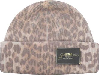 Ganni Leopard Beanie