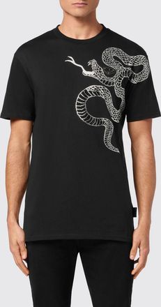 Philipp Plein T-shirt in cotone con stampa Snake ricamata