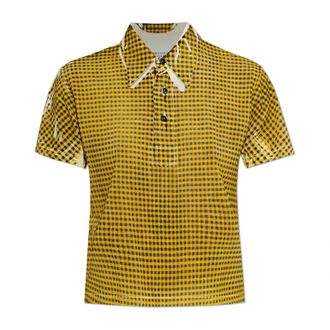 Maison Margiela Polo Shirts, female, Yellow, Size: S Checked T-shirt