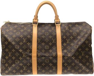 Louis Vuitton Brown Coated Canvas Boston Bag (Pre-Owned)