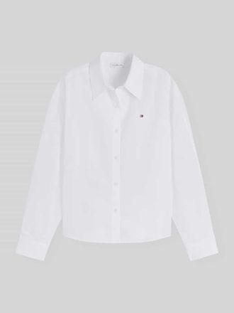 Tommy Hilfiger Regular Fit Langarmbluse aus reiner Baumwolle in Weiss, Gr&ouml;&szlig;e 34