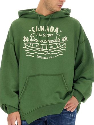 Dsquared2 Logo-Embroidered Sweatshirt - Green